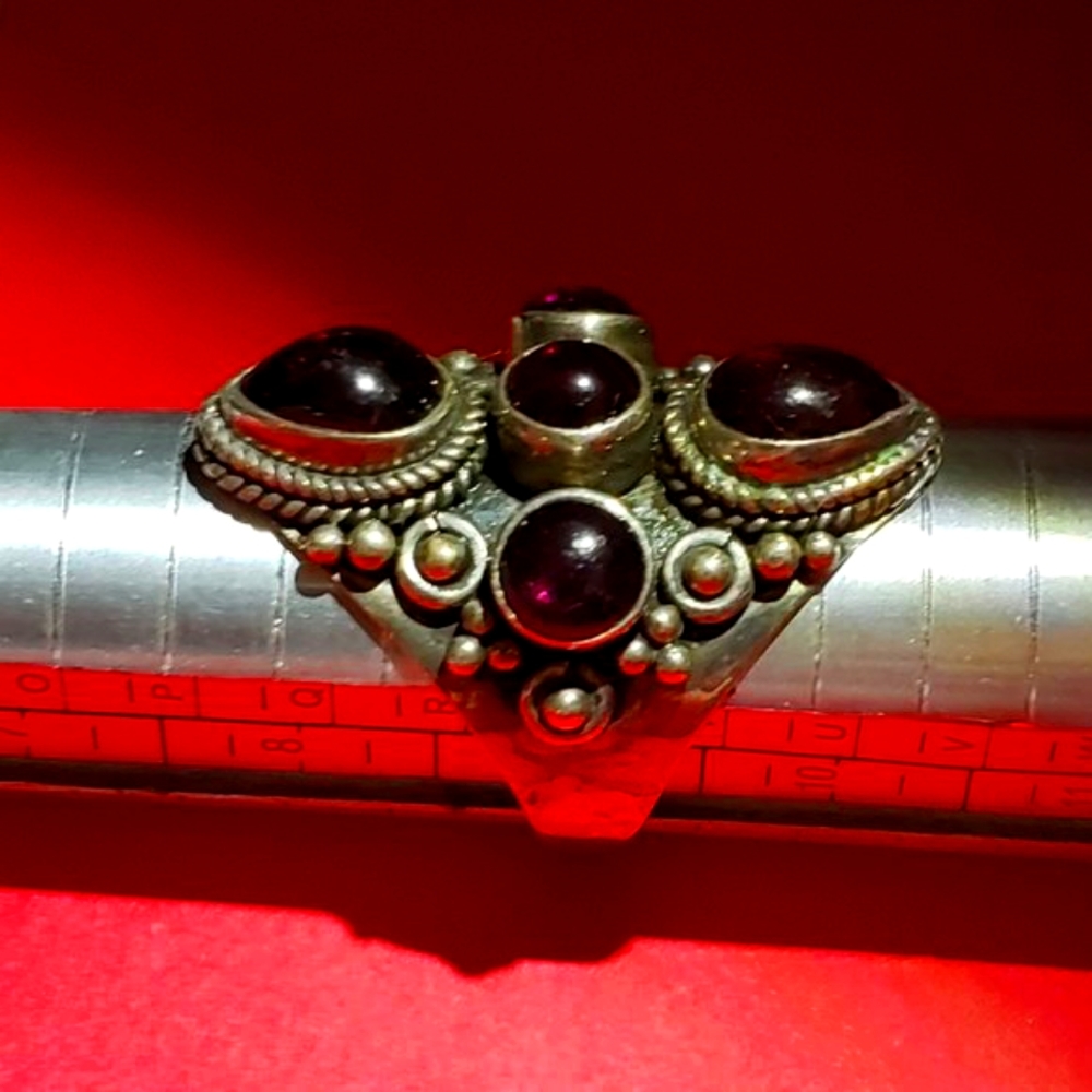 Vintage Victorian 925 Sim Ruby Ring - image 3